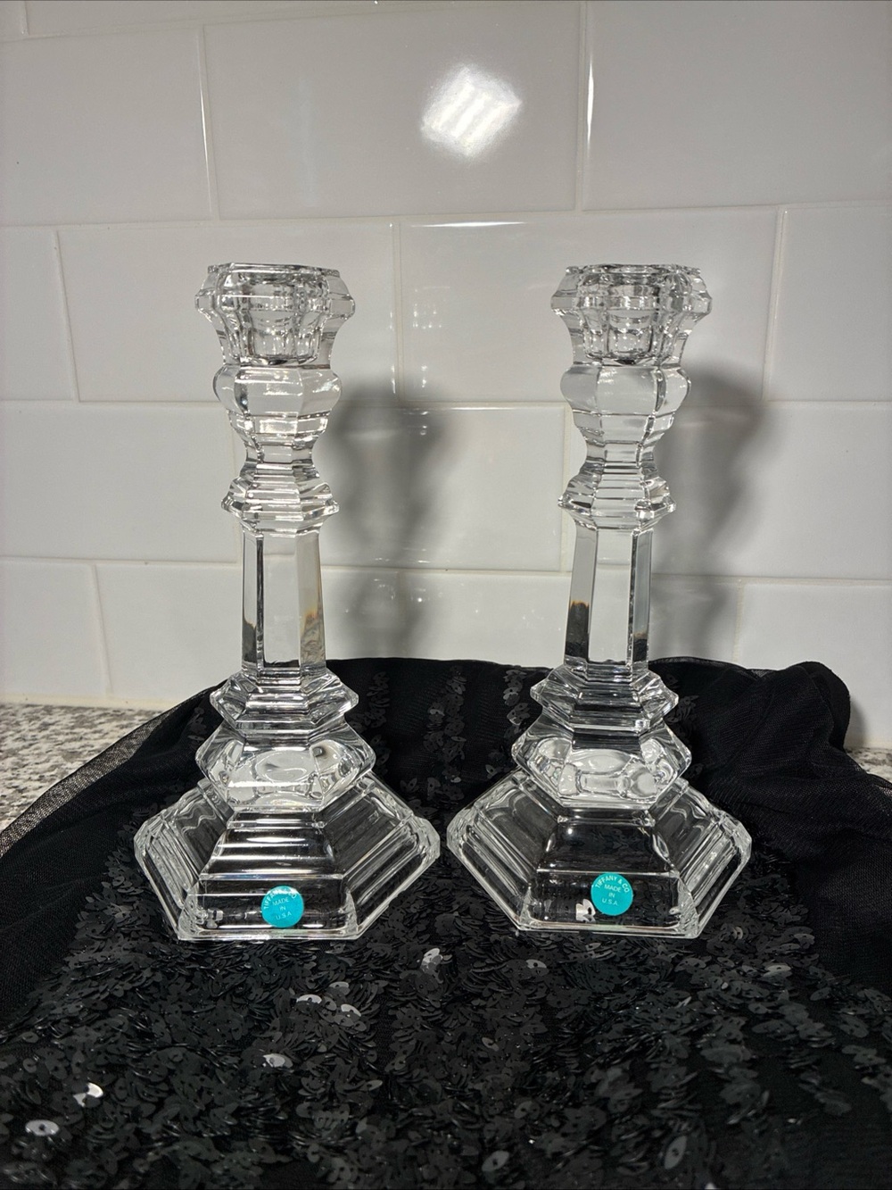 Tiffany & Co. Crystal Candlesticks